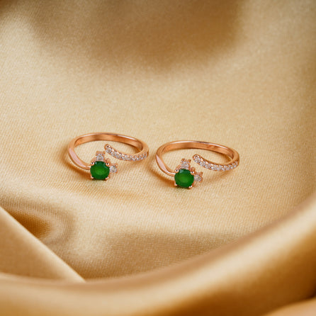 Rosegold Emerald Toe Ring