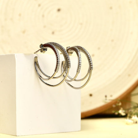 Silver String Earrings
